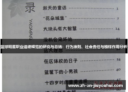 篮球明星职业道德规范的研究与总结：行为准则、社会责任与榜样作用分析